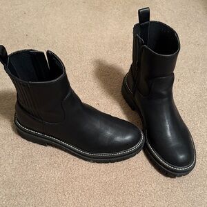 Black Leather Ankle Boots